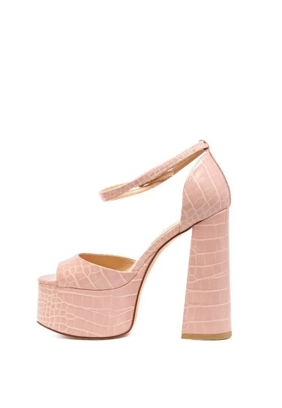 Alice Croc Peep-Toe Platform Heels