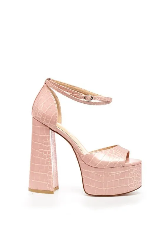 Alice Croc Peep-Toe Platform Heels