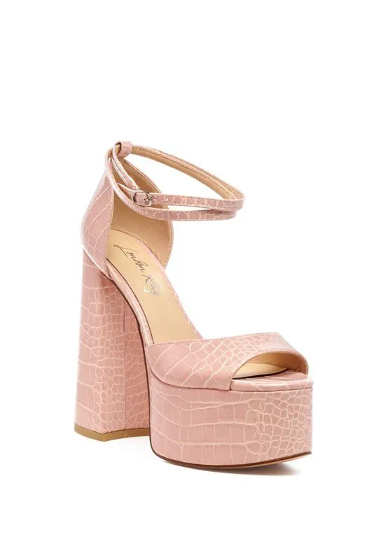 Alice Croc Peep-Toe Platform Heels