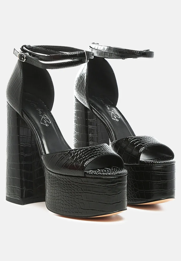 Alice Croc Platform Heeled Sandals