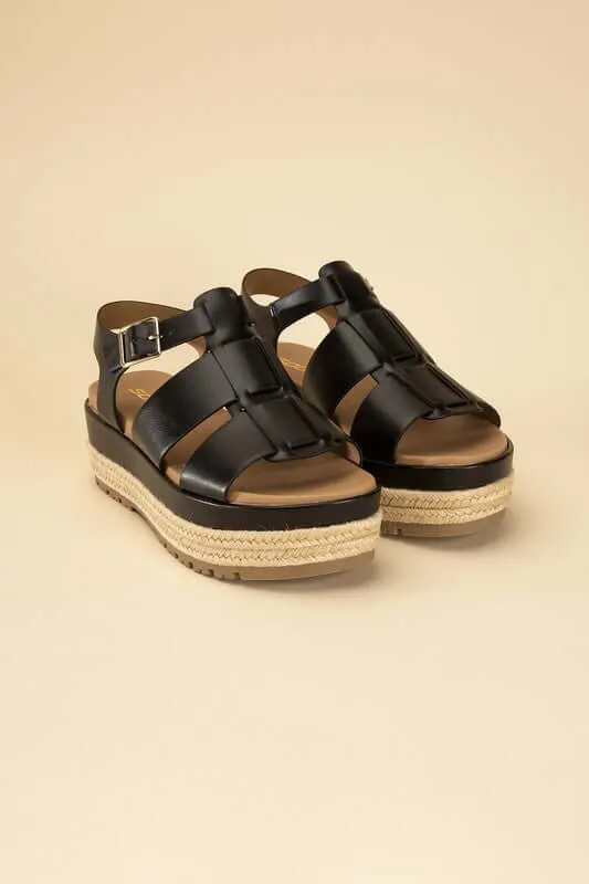 Black Espadrille Gladiator Sandals