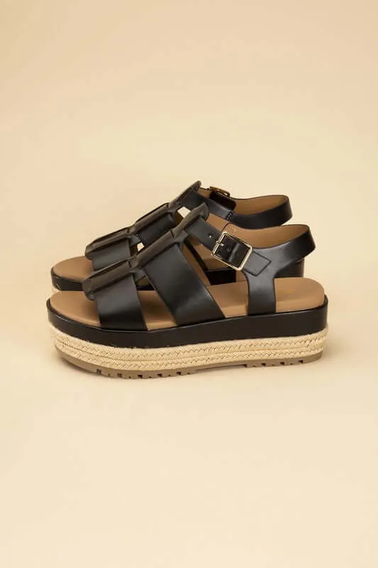 Black Espadrille Gladiator Sandals