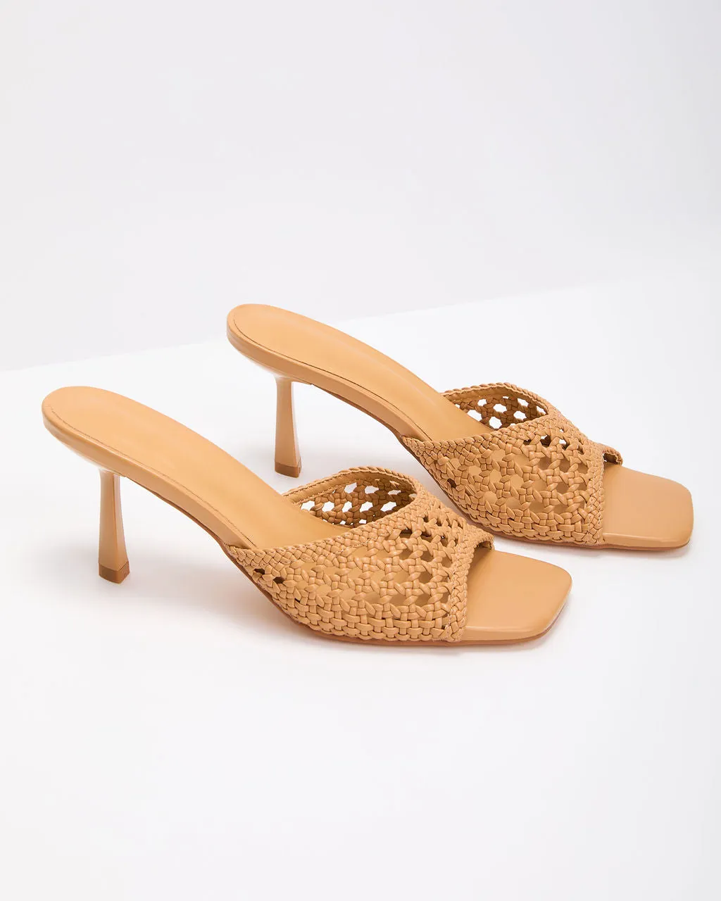 Carrie Ann Woven Open Toe Heeled Sandals