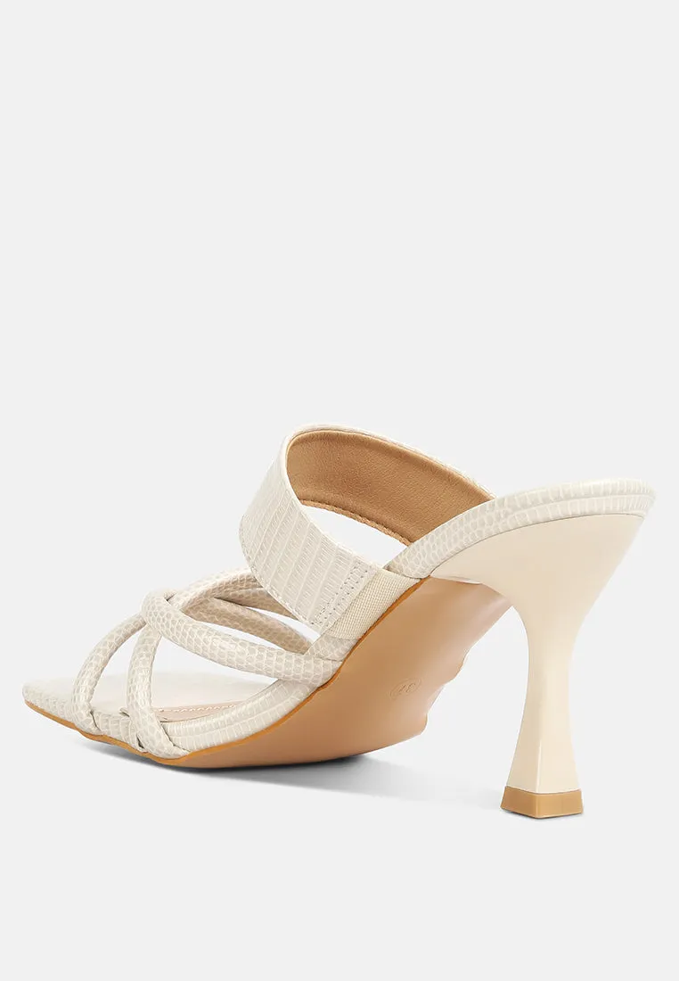 Chiri Criss Cross Strap Spool Heel Sandals