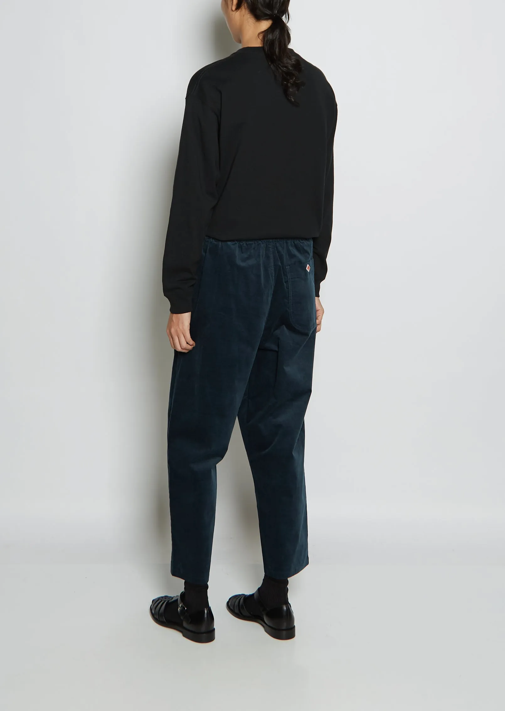 Easy Cotton Velvet Pants — Blue Green