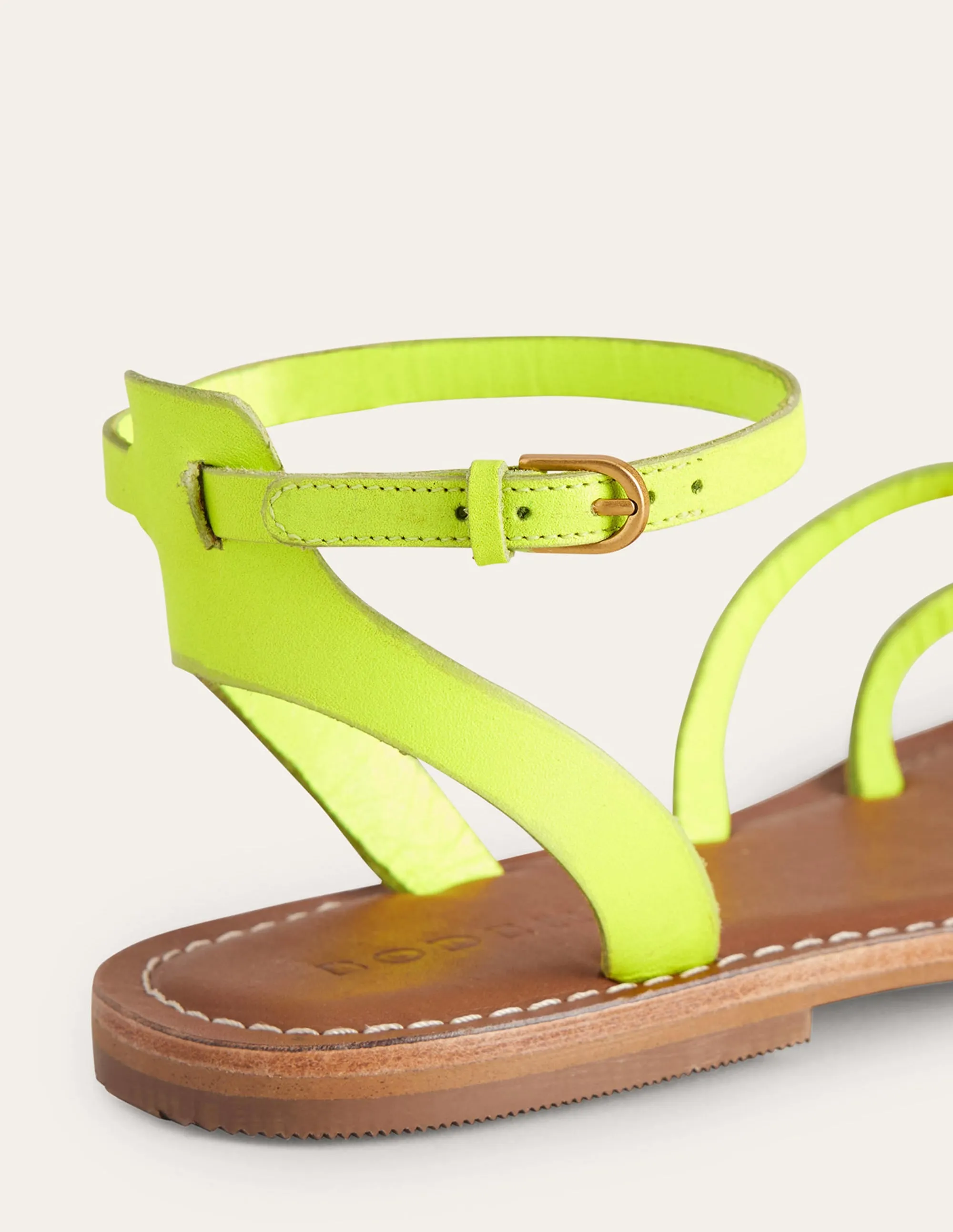 Easy Flat Sandals-Citrus Box Leather