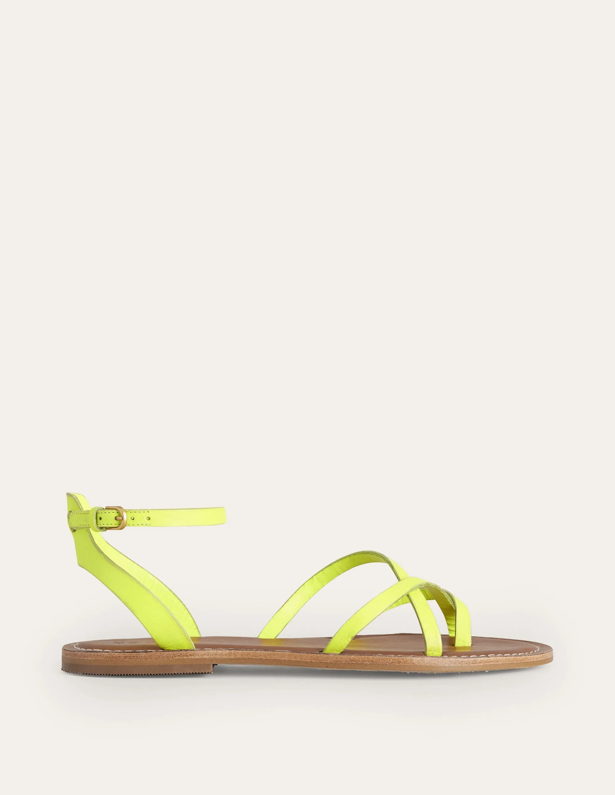 Easy Flat Sandals-Citrus Box Leather