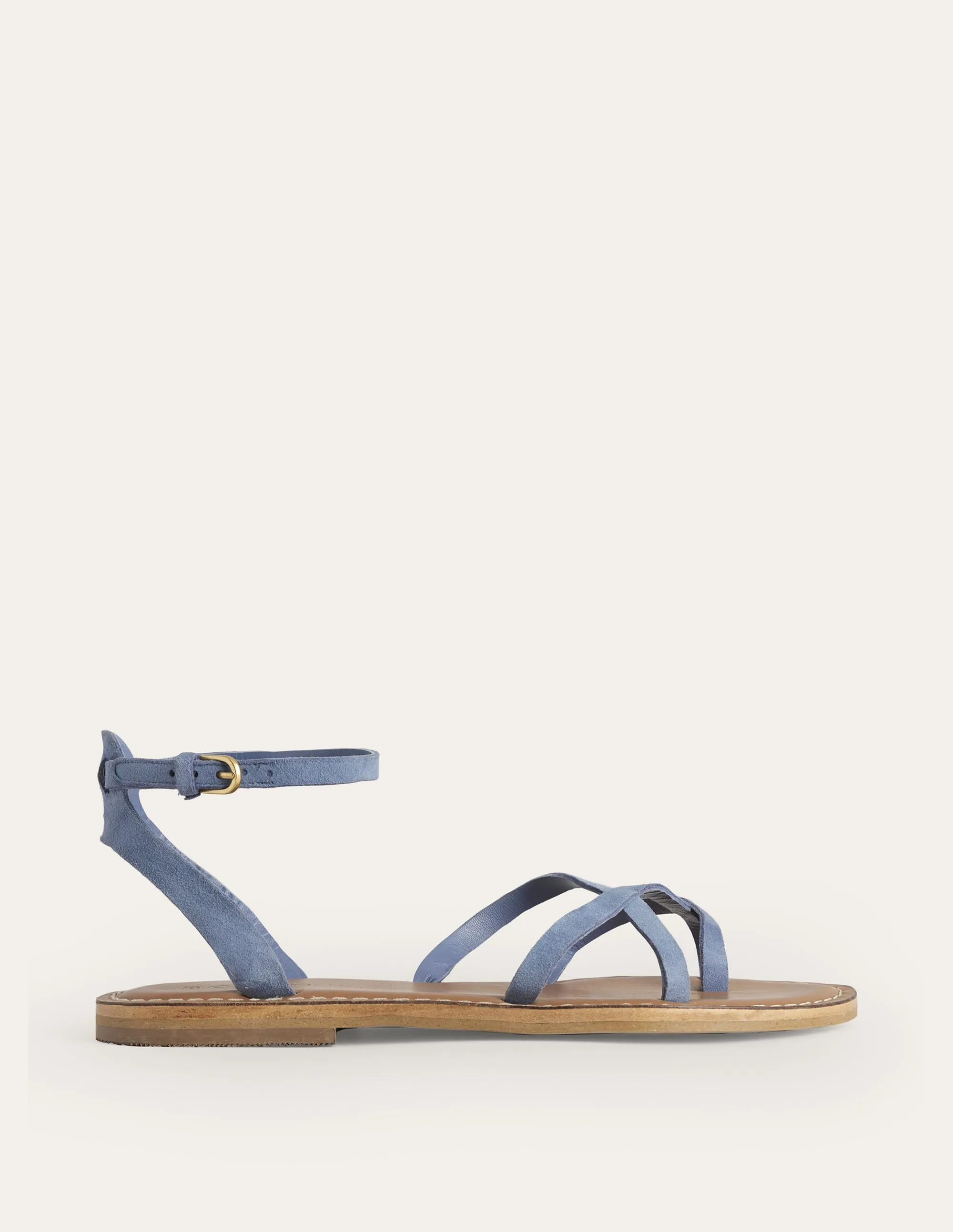 Easy Flat Sandals-Corporal Blue Suede