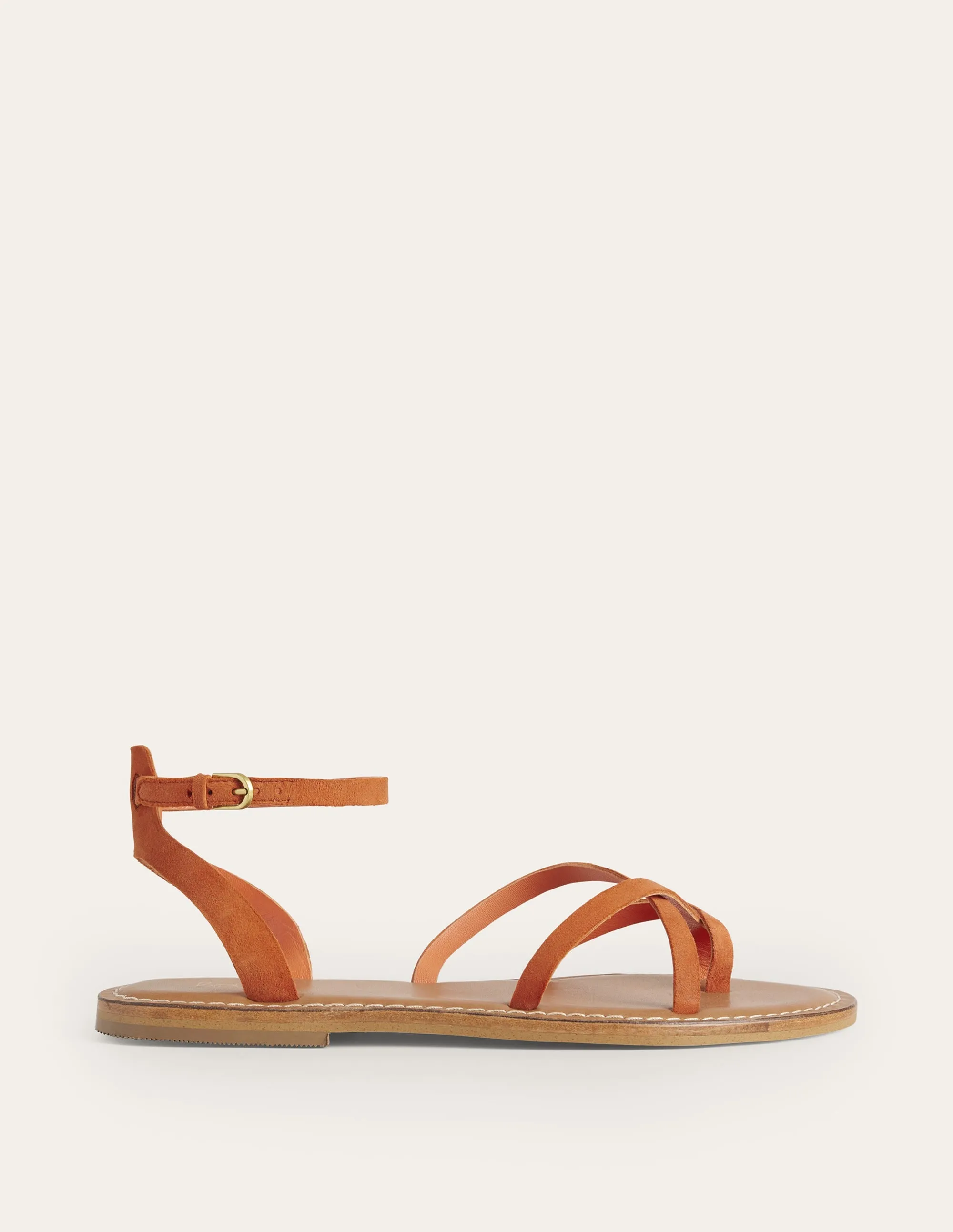 Easy Flat Sandals-Vermillon Red Suede