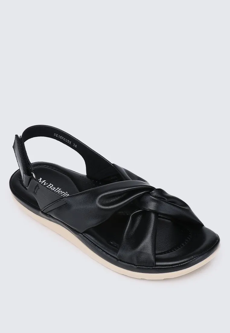 Easy Step Comfy Sandals In Black