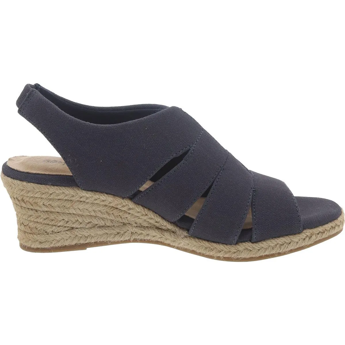 Easy Street Womens Aziza Canvas Espadrille Wedge Sandals