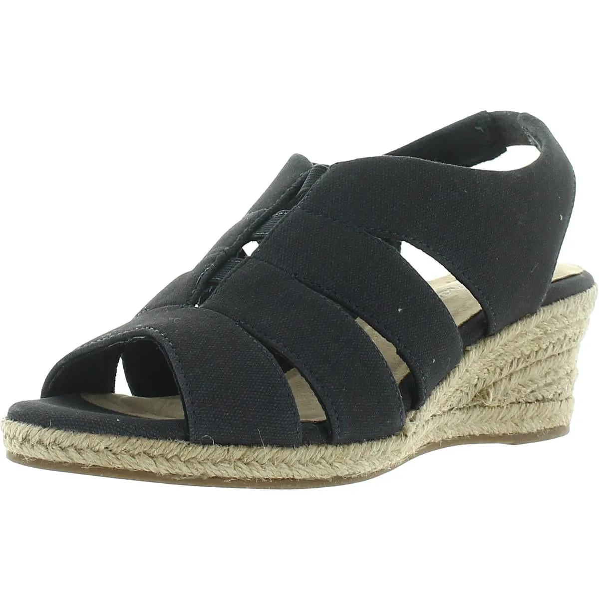 Easy Street Womens Aziza Canvas Espadrille Wedge Sandals