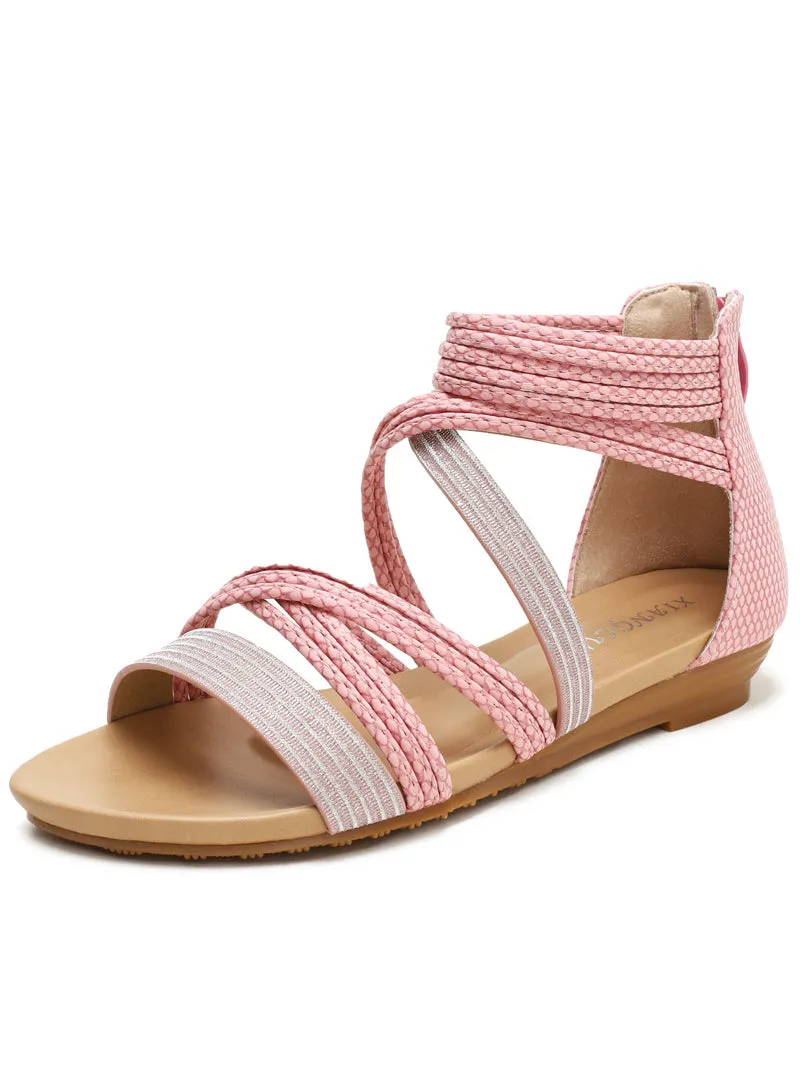 Flat-bottomed Gladiator Wedge Sandals