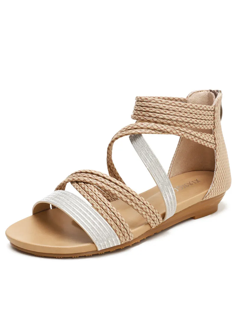 Flat-bottomed Gladiator Wedge Sandals