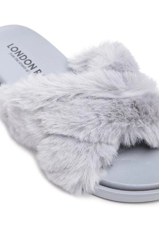 Fluffy Feet Sandals With Fur