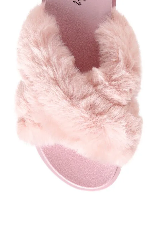 Fluffy Feet Sandals With Fur