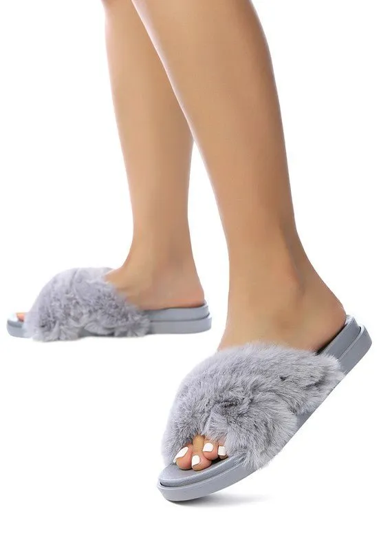 Fluffy Feet Sandals With Fur