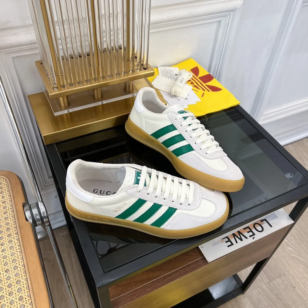 GG & ADIDAS GAZELLE SNEAKER LIGHT GRAY VELVET