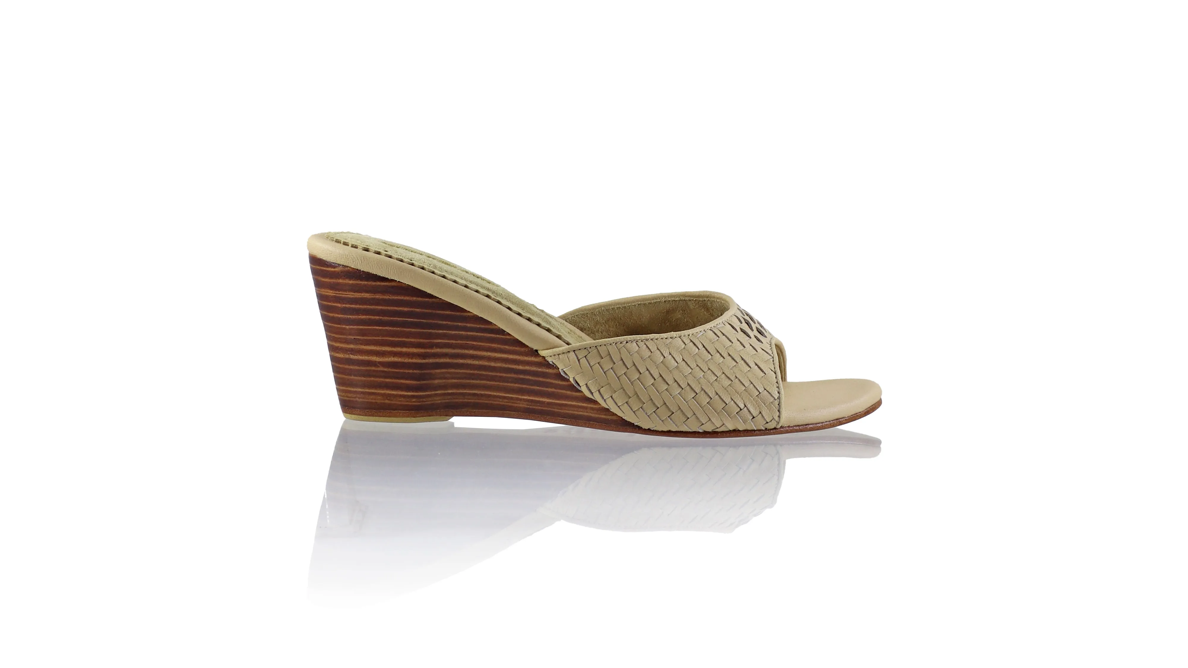 Gita Woven 80mm Wedges - Cream