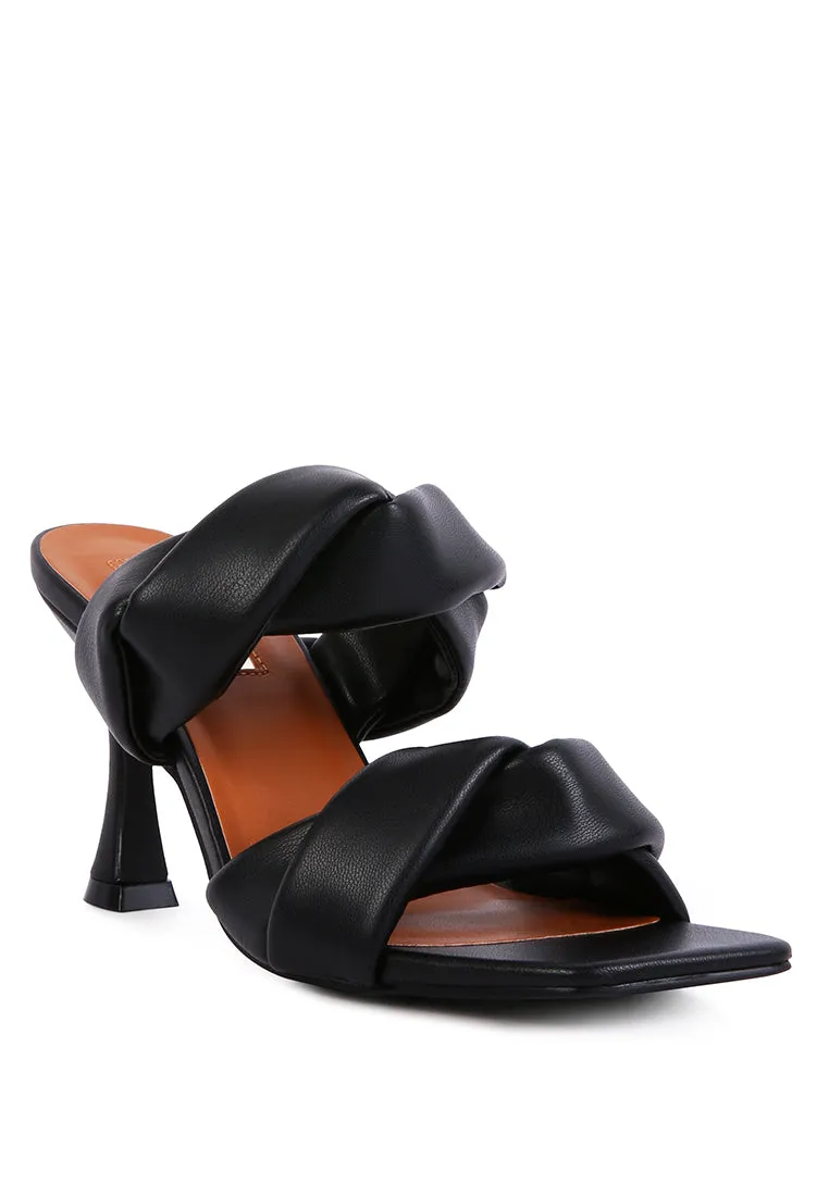 Glam Girl Twisted Strap Spool Heel Sandals