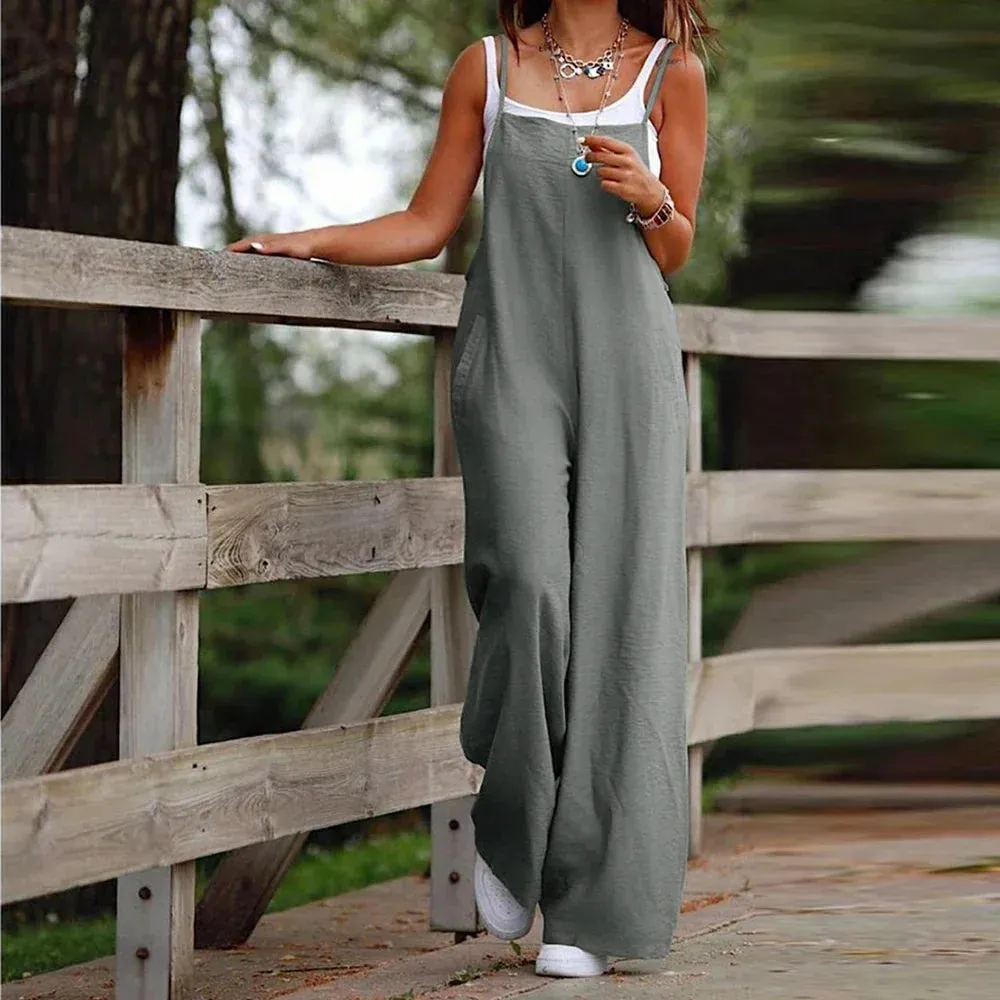 Ivyshape | Casual Linen Jumpsuit for Women