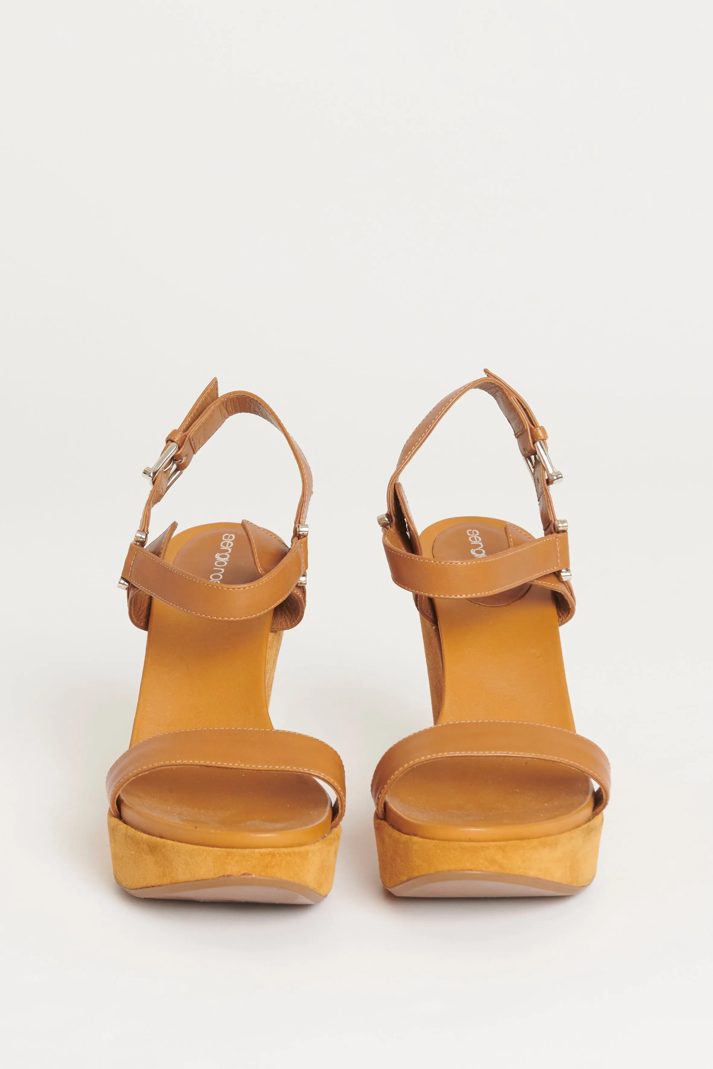 Light brown Preowned Wedge Sandals