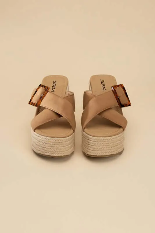 Manta Espadrille Platform  Wedges Slides Sandals