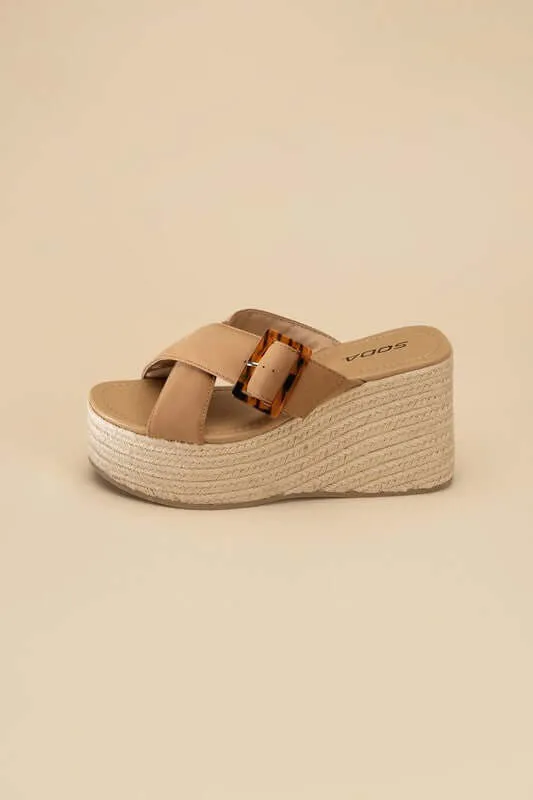 Manta Espadrille Platform  Wedges Slides Sandals