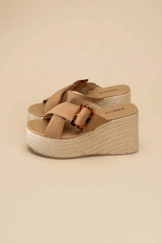 Manta Espadrille Platform  Wedges Slides Sandals