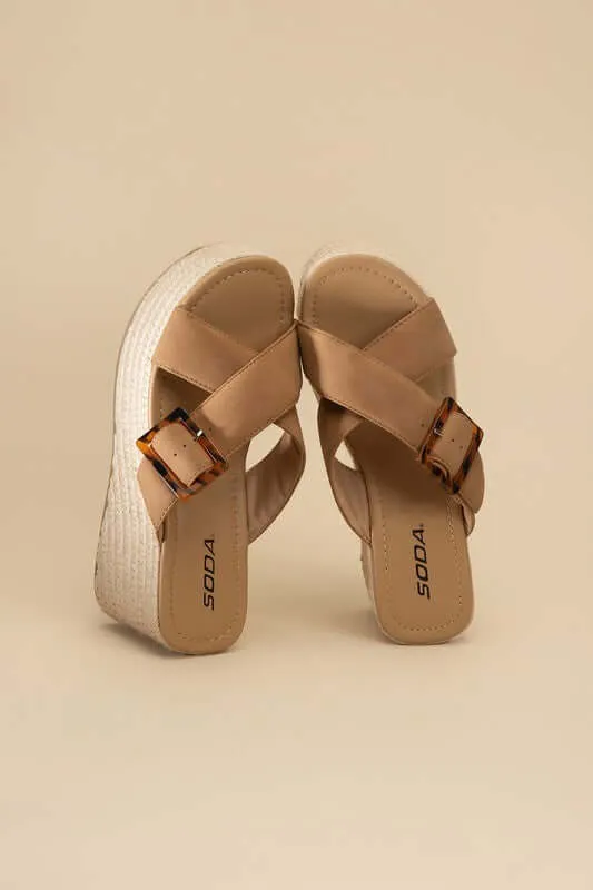 Manta Espadrille Platform  Wedges Slides Sandals