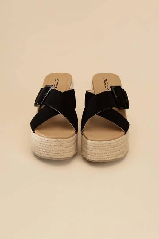 Manta Espadrille Platform  Wedges Slides Sandals