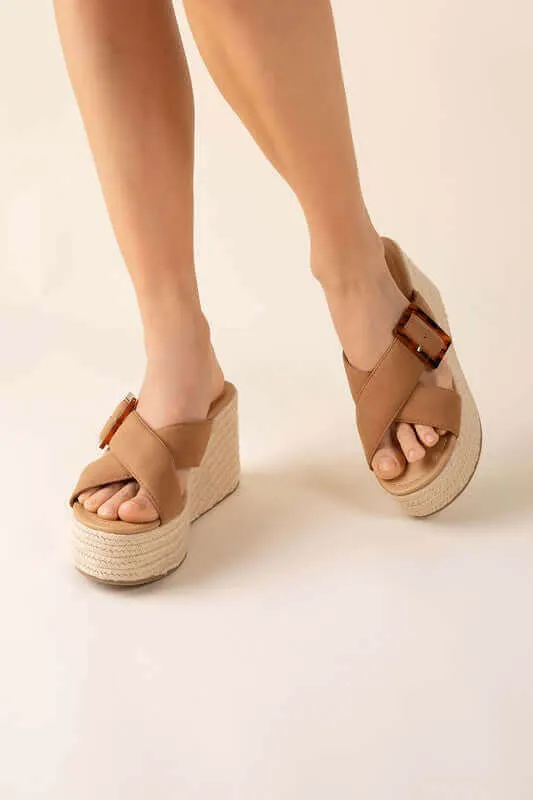 Manta Espadrille Platform  Wedges Slides Sandals