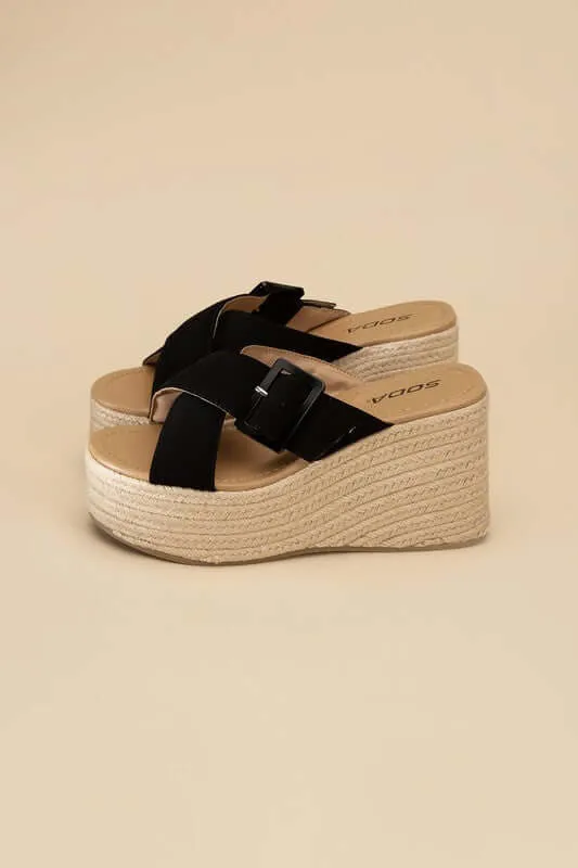 Manta Espadrille Platform  Wedges Slides Sandals