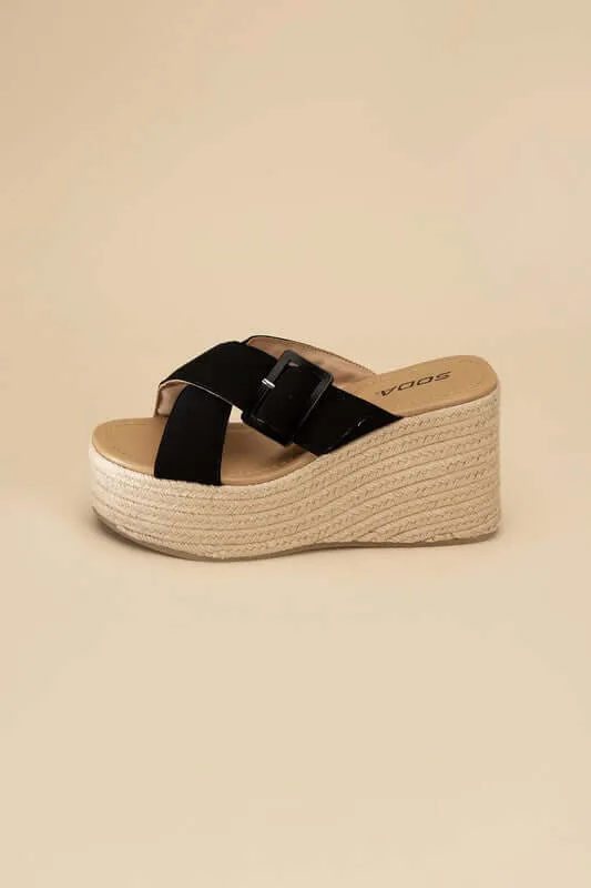 Manta Espadrille Platform  Wedges Slides Sandals