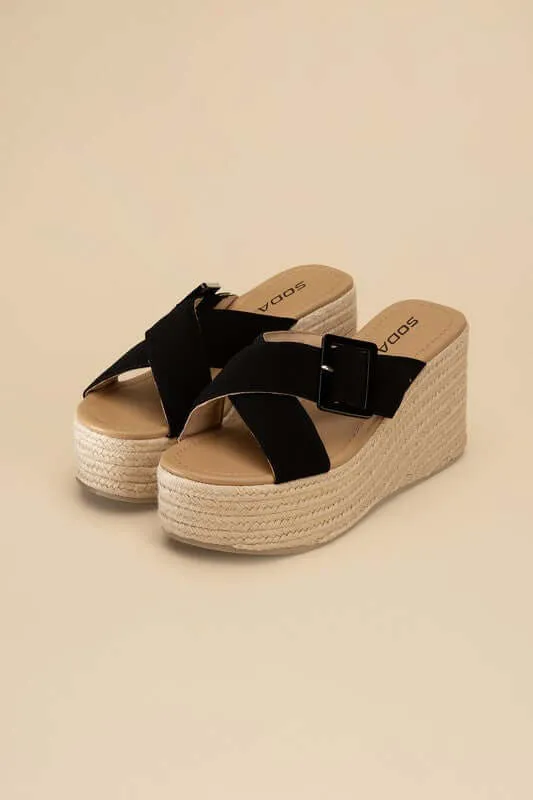 Manta Espadrille Platform  Wedges Slides Sandals