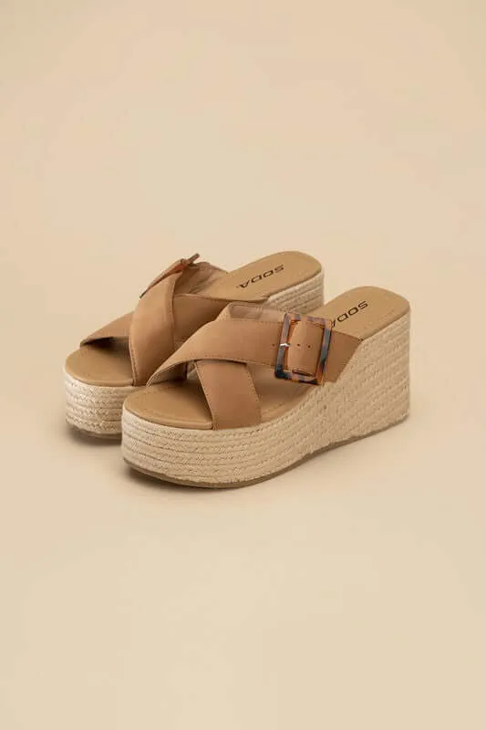 Manta Espadrille Platform  Wedges Slides Sandals