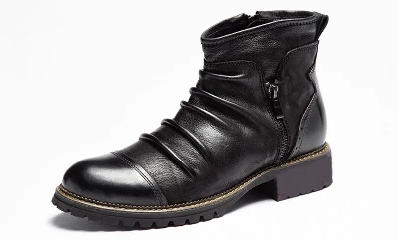 Men's Autumn Leather Breathable Ankle Boots | Plus Size