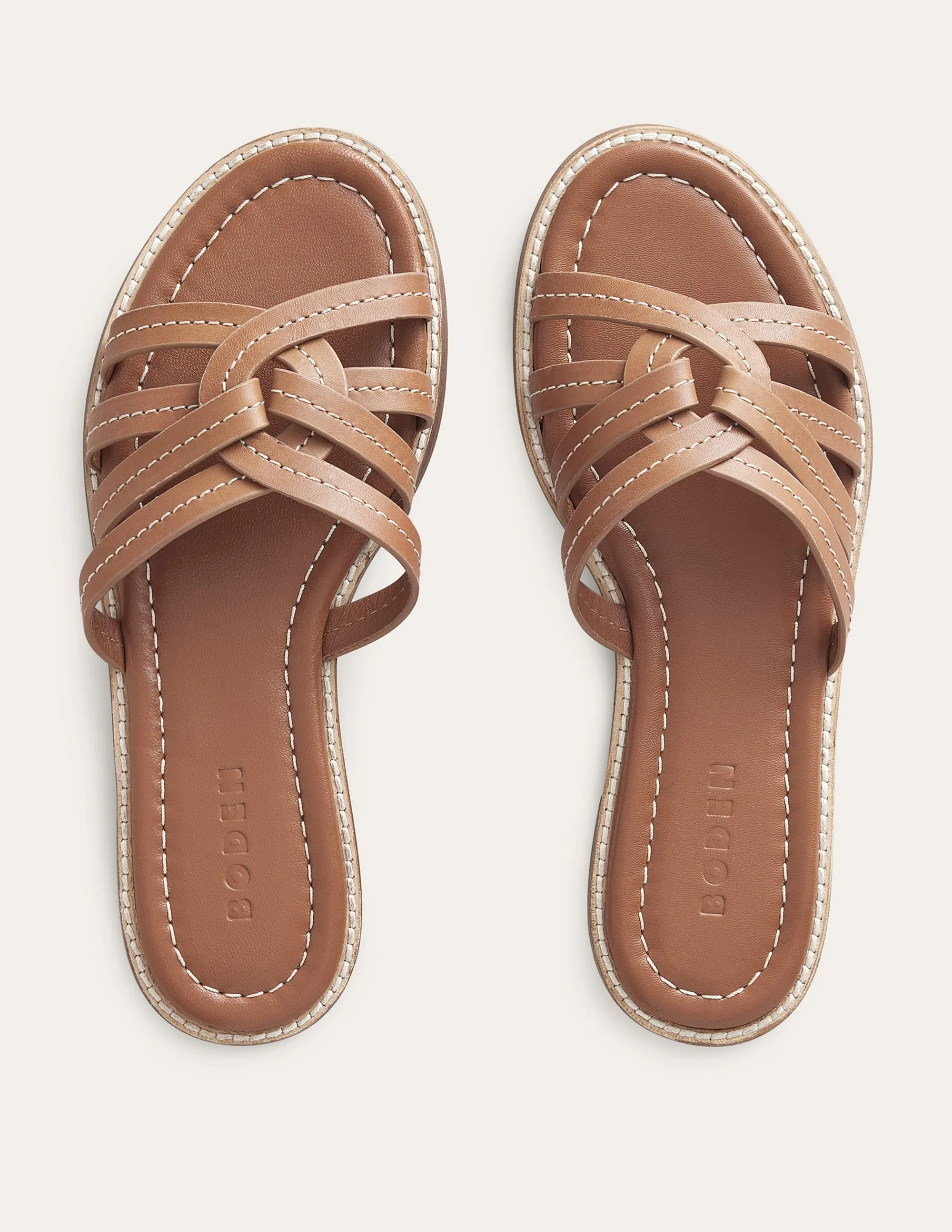 Multi Strap Sliders-Tan