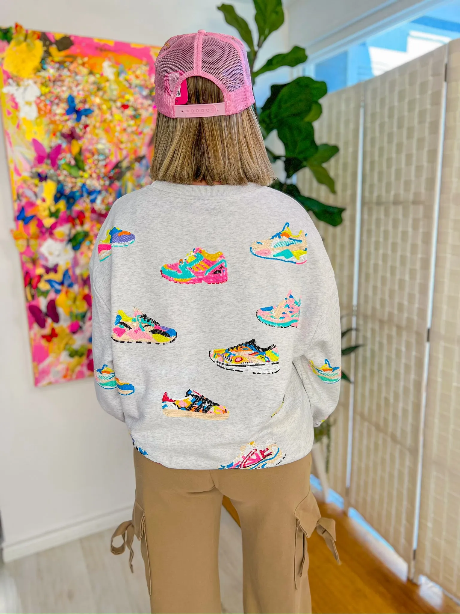 Neon Sneaker Sweatshirt - Grey