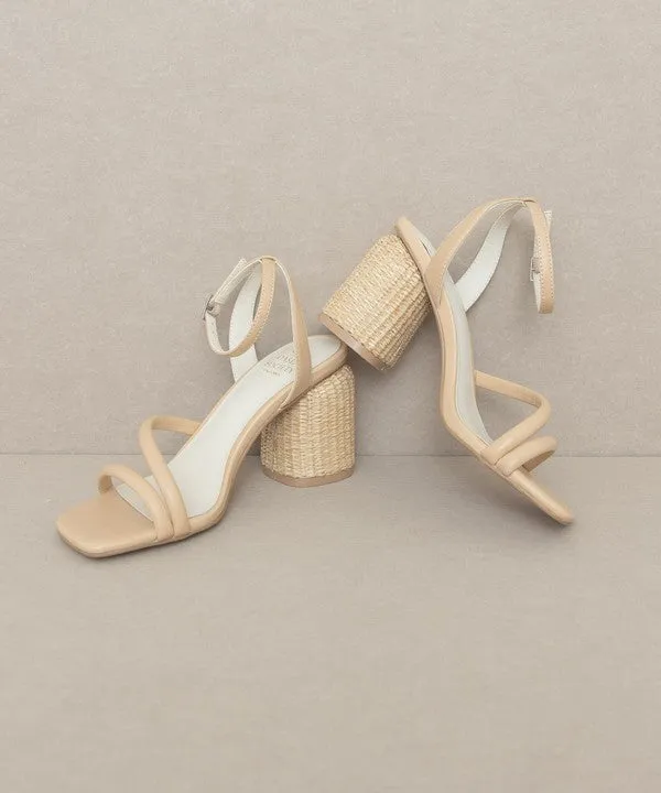 Oasis Society Alaia - Strappy Raffia Heel Sandal - Online Exclusive