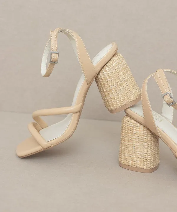 Oasis Society Alaia - Strappy Raffia Heel Sandal - Online Exclusive