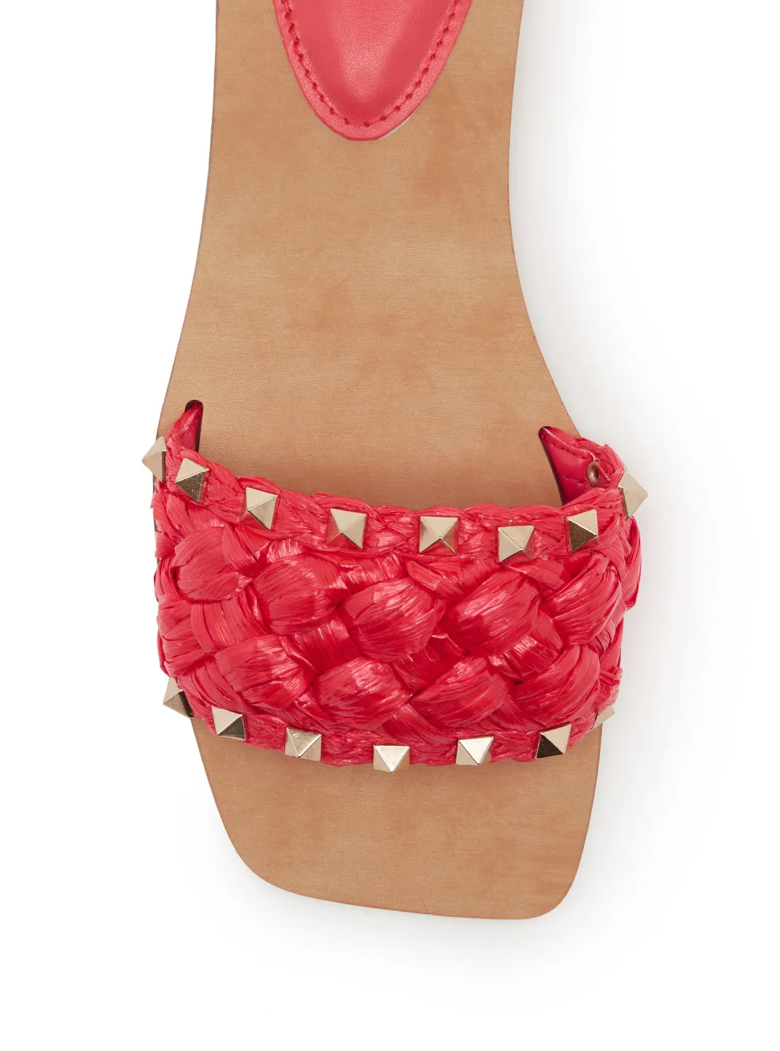 Red Raidah Woven Stud Slides