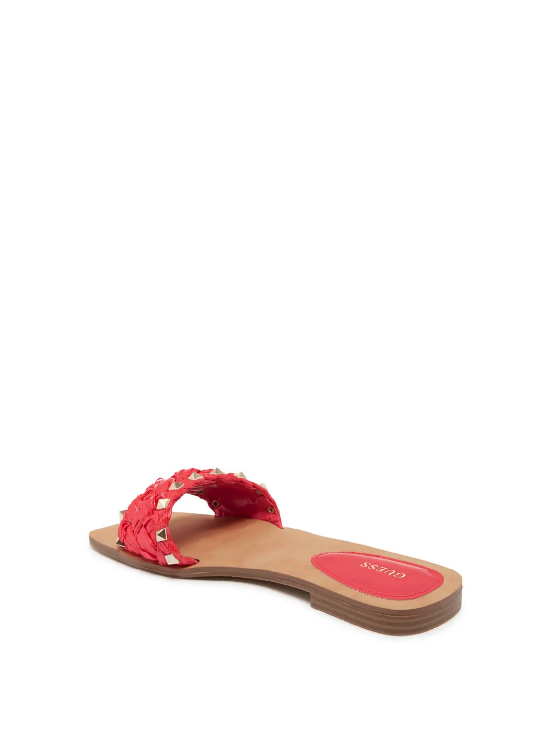 Red Raidah Woven Stud Slides