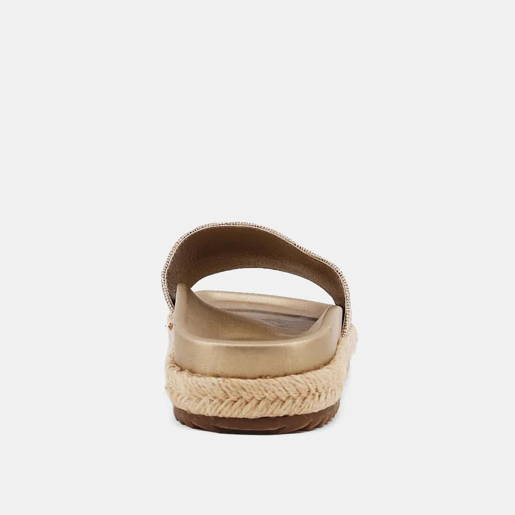 Shu Shop Crisanta Gold Woven Sandals