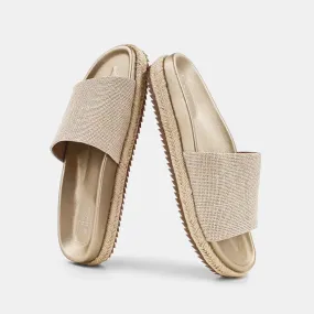 Shu Shop Crisanta Gold Woven Sandals