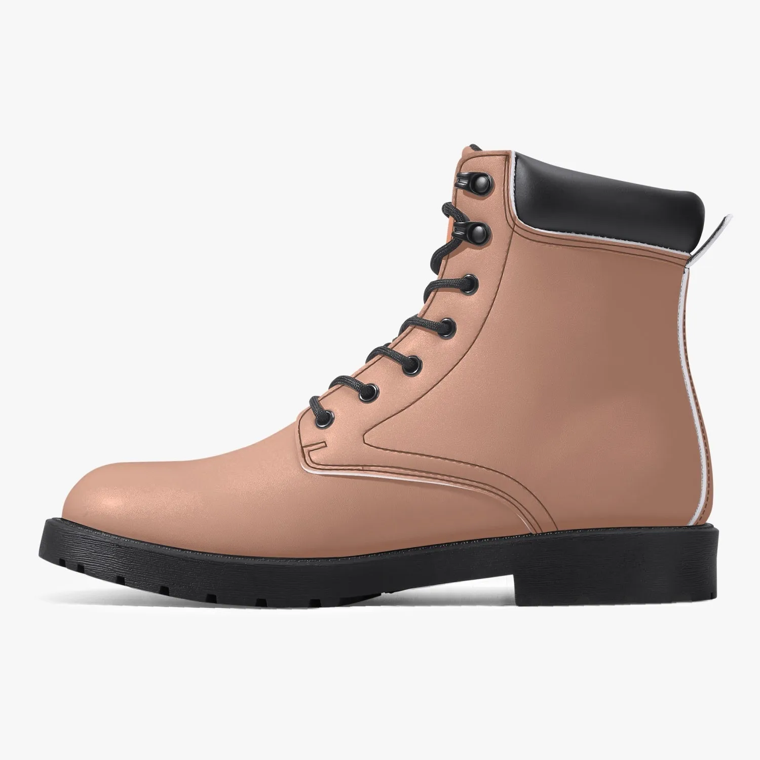 Sixty Eight 93 Logo White Peach Leather Boots