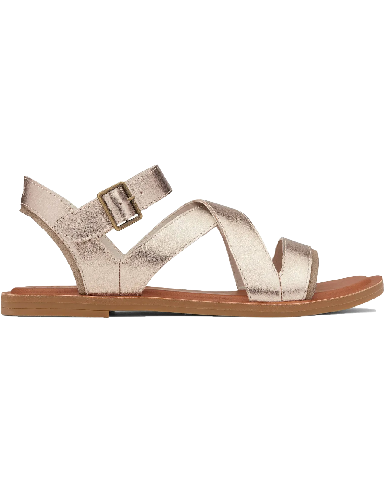 Sloane Leather Strappy Sandals in Light Gold