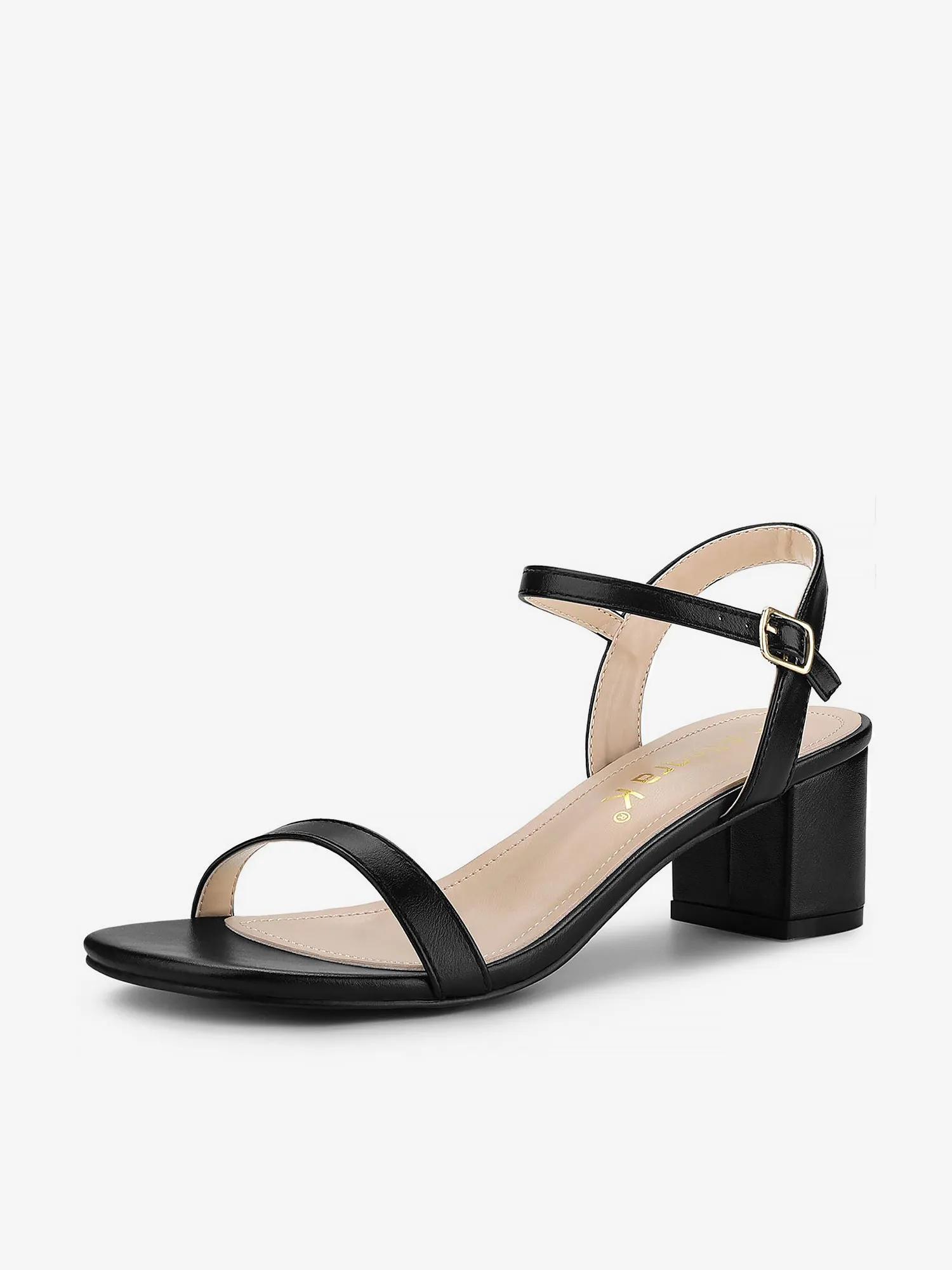 Square Open Toe Slingback Buckle Chunky Heel Sandals