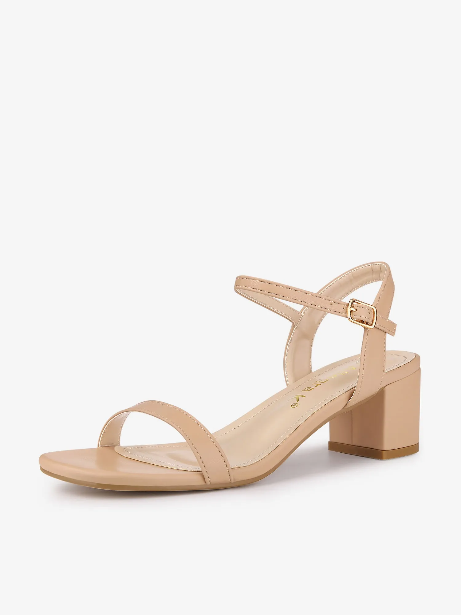 Square Open Toe Slingback Buckle Chunky Heel Sandals