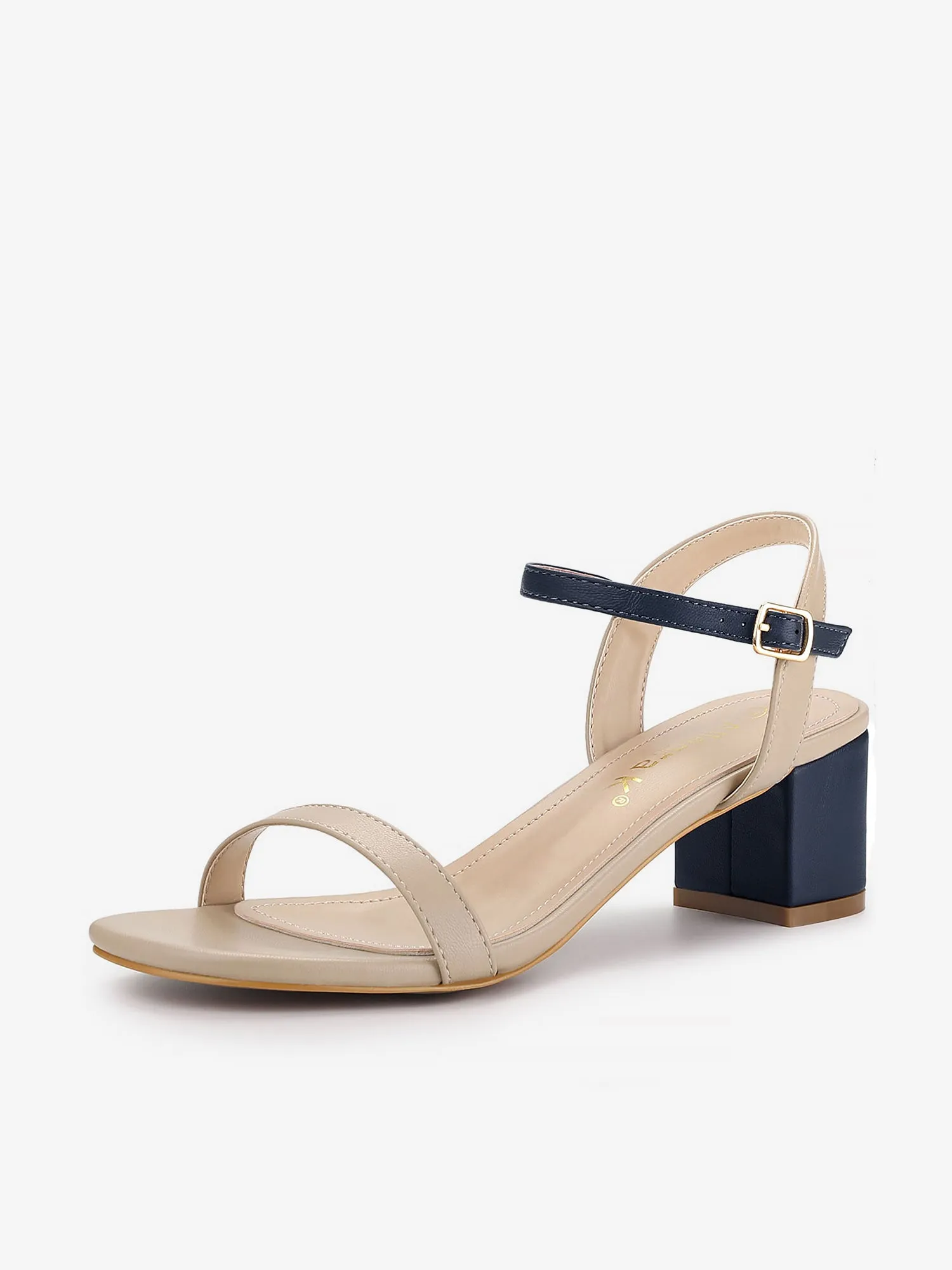 Square Open Toe Slingback Buckle Chunky Heel Sandals